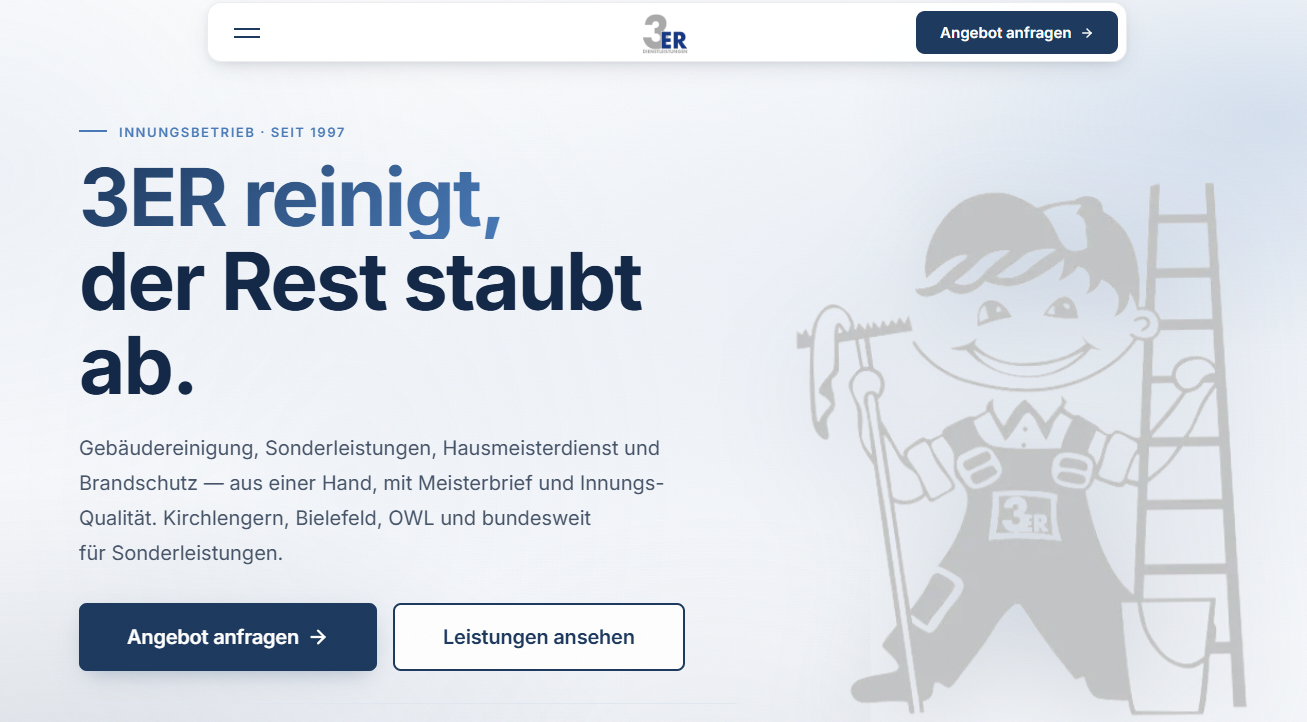 3er Dienstleistungen Website-Vorschau